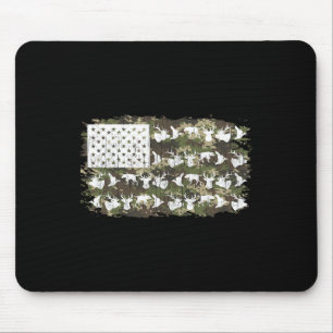 Hunting Deer Hunters Camo American Flag Usa Funny Mouse Pad
