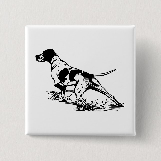 Hunting Dog 15 Cm Square Badge (Front)