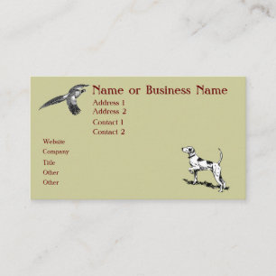Hunting Dog and Pheasant Business Profile Card