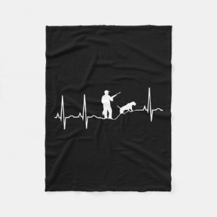 Hunting Dog Shirt - Hound Hunter Heartbeat Fleece Blanket