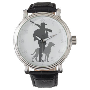 Hunting dog with hunter - Choose background colour Watch
