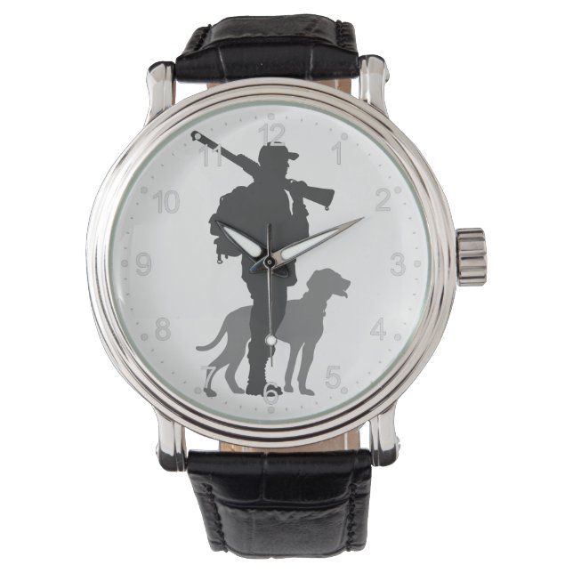 Hunting dog with hunter - Choose background colour Watch (Front)