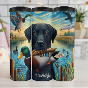 Hunting Dog with Mallard Duck Thermal Tumbler