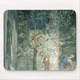 Hunting dogs and men climbing a tree mouse pad