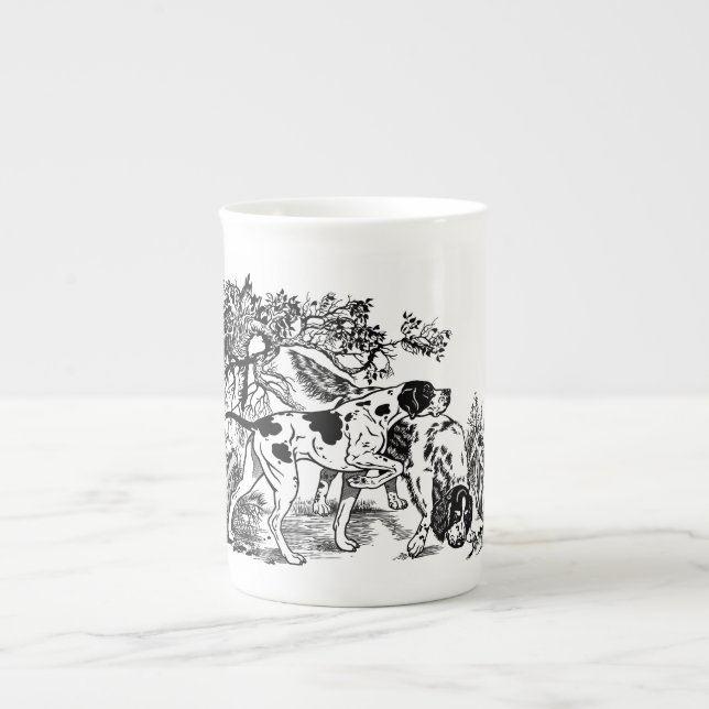 hunting dogs bone china mug (Front)