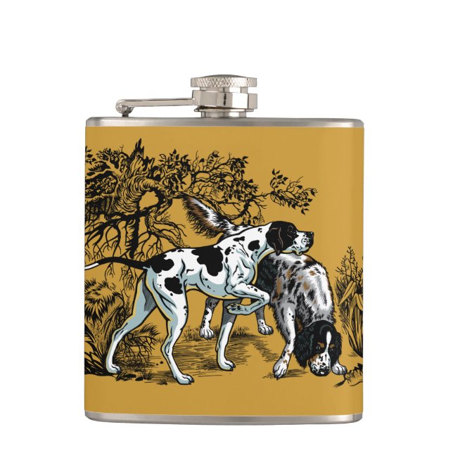 hunting dogs hip flask (Front)