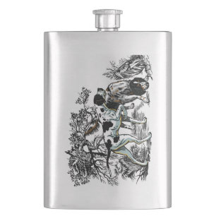 hunting dogs hip flask