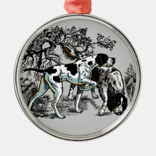 hunting dogs metal tree decoration