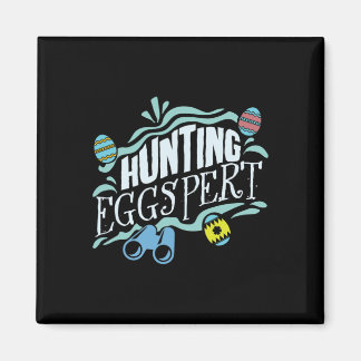 Hunting Eggspert Easter Bunny Egg  Magnet