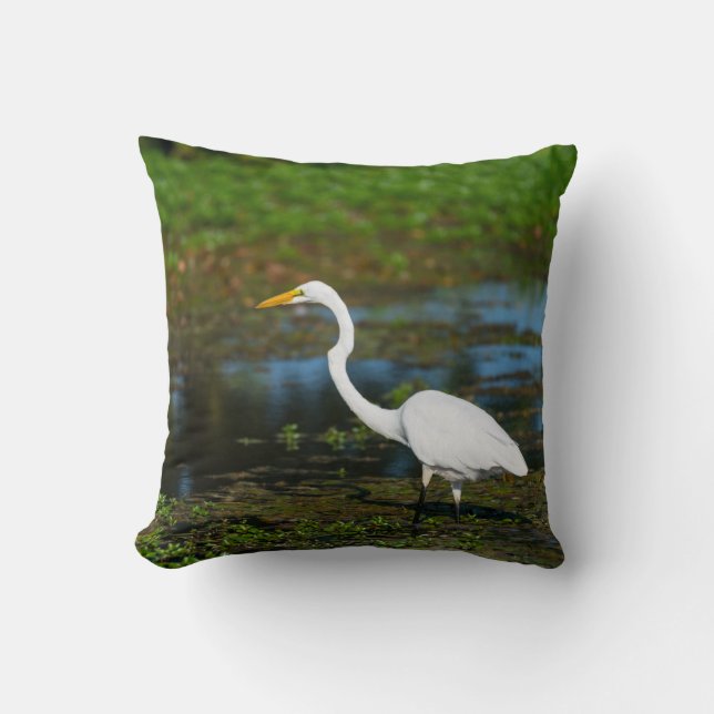 Hunting Egret Cushion (Front)