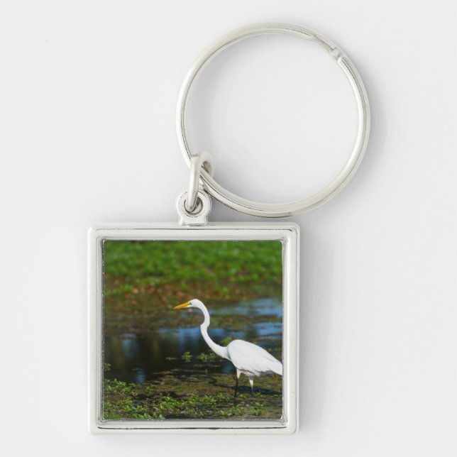 Hunting Egret Key Ring (Front)
