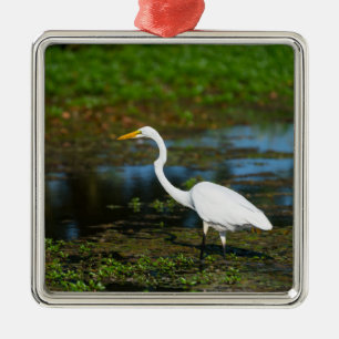 Hunting Egret Metal Tree Decoration