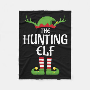 Hunting Elf Family Matching Group Christmas  Fleece Blanket