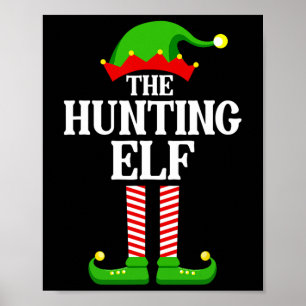 Hunting Elf Family Matching Group Funny Christmas Poster