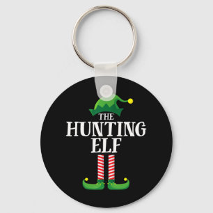 Hunting Elf Matching Family Group Christmas Party Key Ring
