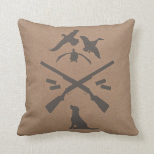 Hunting Emblem Pillow {Ducks & Shotgun}