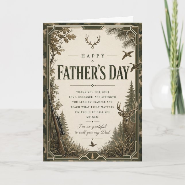 Hunting Father's Day Card for Dad Deer & Ducks (Front)