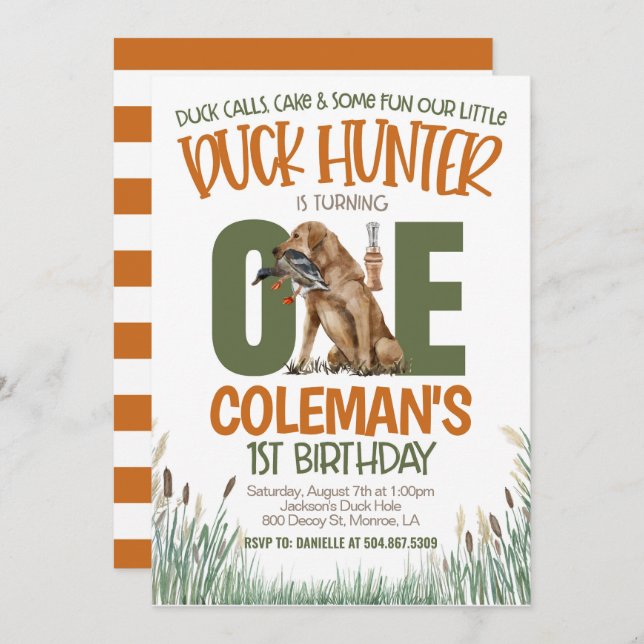Hunting First Birthday Invitation (Front/Back)