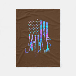 Hunting Fishing American Flag Hologram  Fleece Blanket