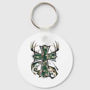 Hunting Fishing Faith - Christian Hunter Fisherman Key Ring