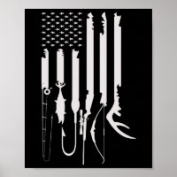 Hunting Fishing Usa Flag American Themed Decor