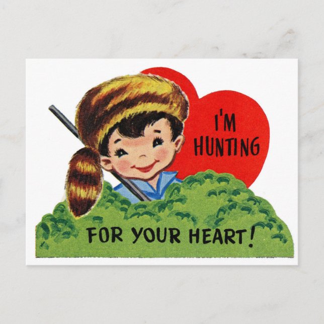 Hunting for Your Heart Valentine Holiday Postcard (Front)
