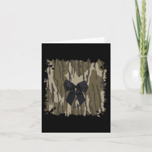 Hunting Girl Camo Black Bow Ribbon  Card