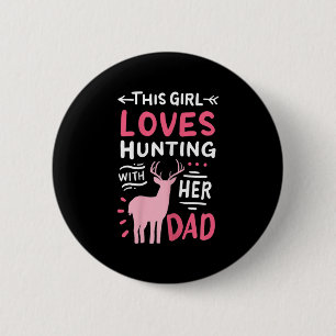 Hunting Girl With Her Dad Father's Day  6 Cm Round Badge