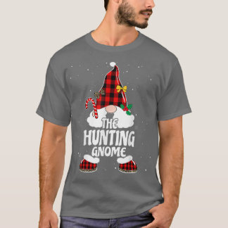 Hunting Gnome Buffalo Plaid Matching Family Christ T-Shirt