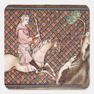 Hunting Hares, from Ovide Moralise Square Sticker
