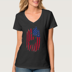 Hunting Hunters Deer USA US American Flag Camo Cam T-Shirt