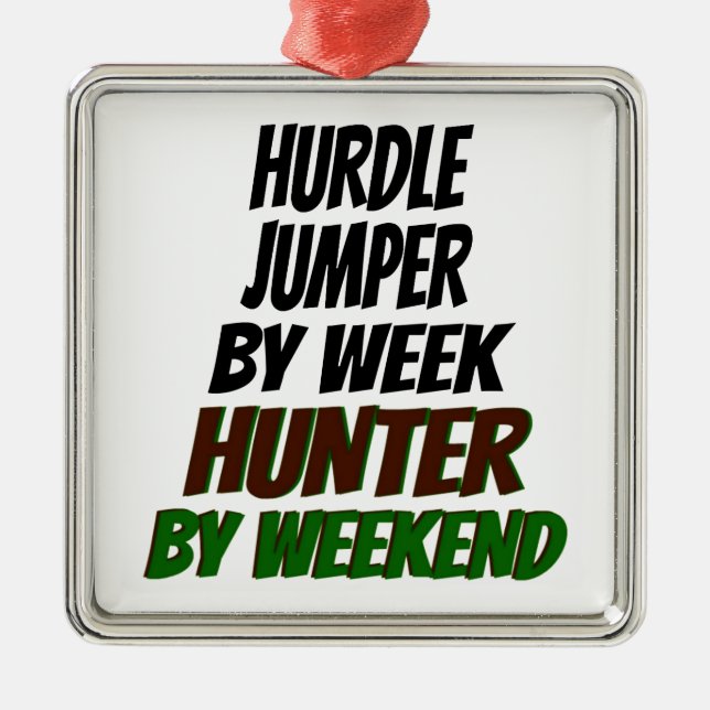 Hunting Hurdle Jumper Metal Tree Decoration (Front)
