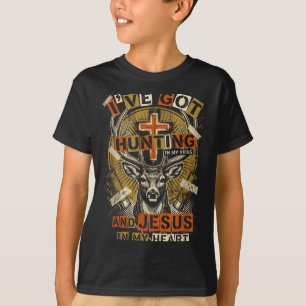 Hunting In My Veins Jesus In Heart Christian Deer T-Shirt