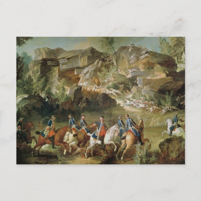 Hunting in the Forest of Fontainebleau Postcard (Front)