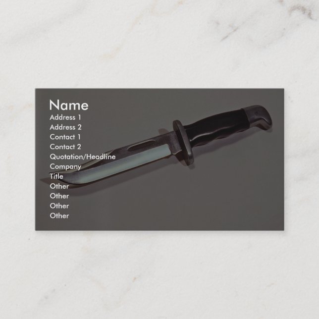 Hunting knife business card (Front)