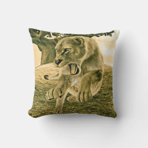 Hunting Lioness Cushion