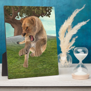 Hunting Lioness Plaque