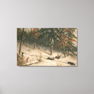 Hunting Moose Canvas Print