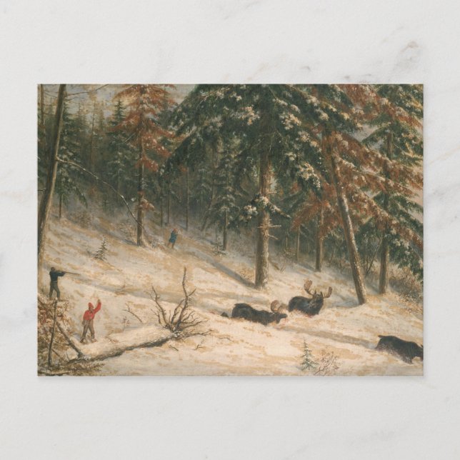 Hunting Moose Postcard (Front)