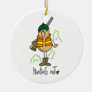 Hunting Nut T-shirts and Gifts Ceramic Tree Decoration