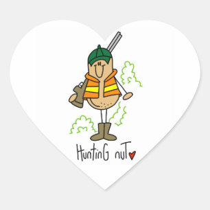Hunting Nut T-shirts and Gifts Heart Sticker