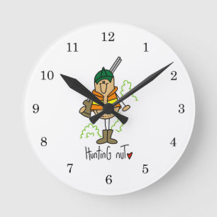 Hunting Nut T-shirts and Gifts Round Clock