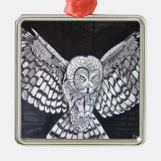 Hunting Owl Metal Tree Decoration