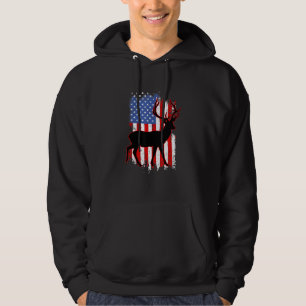 Hunting Patriotic Hunter Hunt Deer Usa Us Flag Hoodie