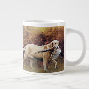 Hunting pheasant, Autumn Tapestry Metal Print Coff Large Coffee Mug