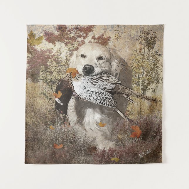 Hunting pheasant ,  tapestry (Front)