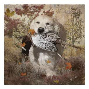 Hunting pheasant , tapestry poster