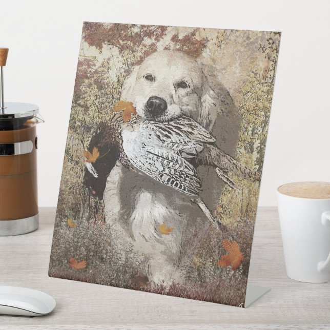 Hunting pheasant ,  tapestry poster acrylic print  pedestal sign (In SItu)
