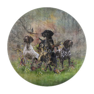 Hunting pheasant  with GSP   Cutting Board