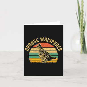 Hunting Ruffed Grouse Bird- Funny Whisperer Retro  Card